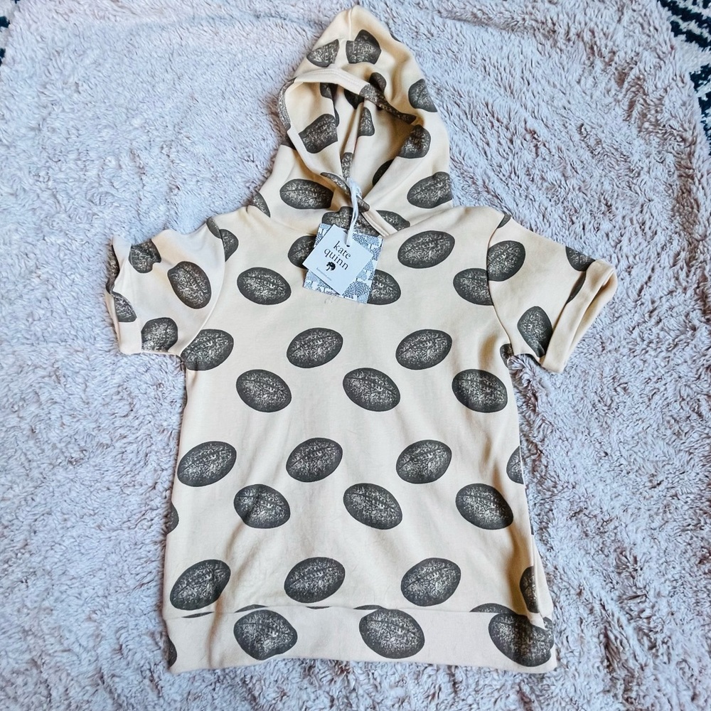 Kate Quinn Short Sleeve Hoodie 4T Footballs NWT 🏈